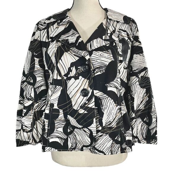 Tribal Abstract Button Up Long Sleeve Blazer Jacket - Picture 8 of 8